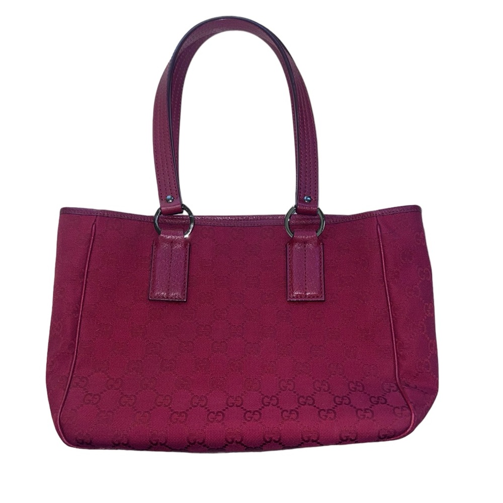 Gucci red monogram tote medium size with dust bag